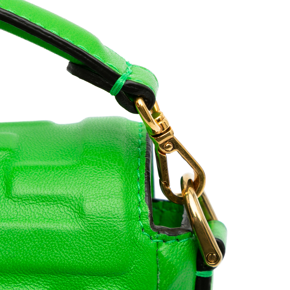 Pre-Loved Fendi Mini Zucca Embossed Leather Baguette Satchel - Picture 9 of 10